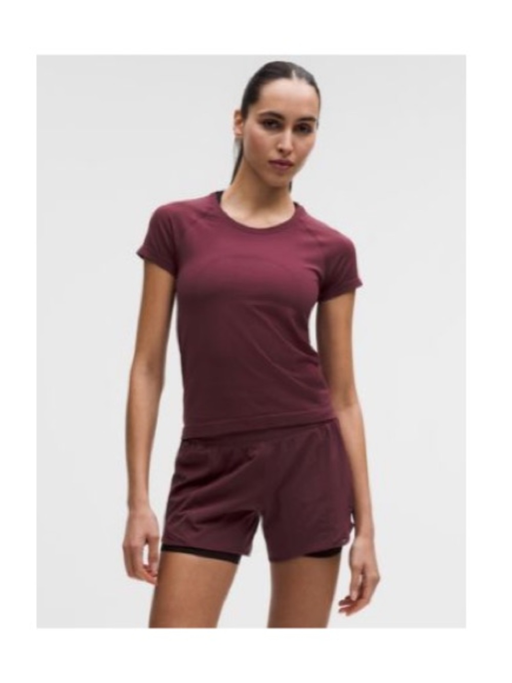 lululemon athletica Swiftly Tech Short-Sleeve Shirt 2.0 in Burgundy Bay
